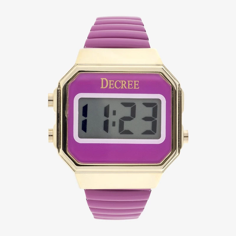Decree® Womens Stainless Steel Digital Expansion Bracelet Watch