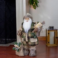 24'' Beige Santa Claus with Gifts Christmas Figure