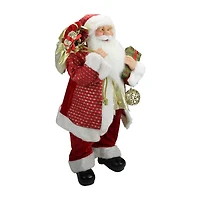 24'' Red and White Santa with Gift Bag and Presents Christmas Figure
