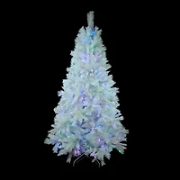 6.5' Pre-Lit White Medium Iridescent Pine Artificial Christmas Tree - Multi Function LED Lights