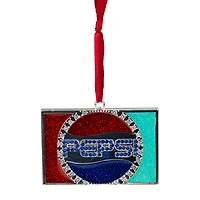 3'' Red and Blue Pepsi Globe Logo European Crystal Christmas Ornament