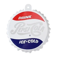 3.25'' White and Blue Pepsi-Cola Bottle Cap Logo Cut-Out Christmas Ornament