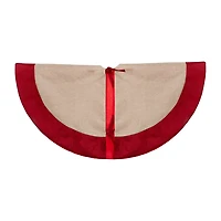 36'' Burlap Santa Claus in Sleigh Embroidered Christmas Tree Skirt