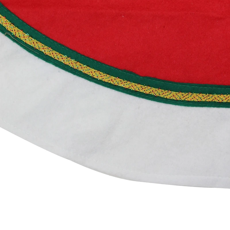 Northlight Red And White With Border Accents Tree Skirt