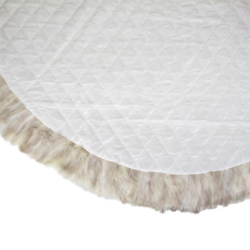 48'' Beige and Ivory Contemporary Christmas Tree Skirt
