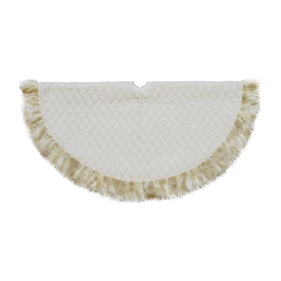 48'' Beige and Ivory Contemporary Christmas Tree Skirt
