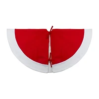 48'' Red and White Winter Reindeer Embroidered Christmas Tree Skirt