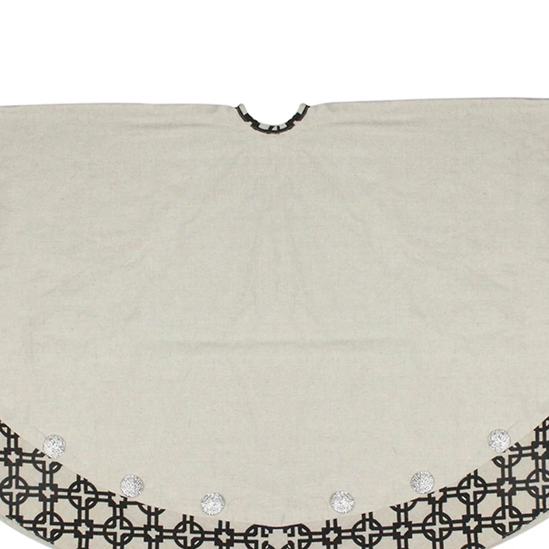 54'' Black and White Rhinestone Christmas Tree Skirt