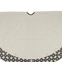 54'' Black and White Rhinestone Christmas Tree Skirt