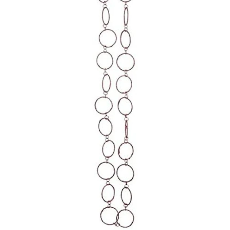 5' x 1.75'' Pink Sparkling Glitter Round Circle Chain Artificial Christmas Garland - Unlit