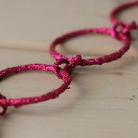 5' x 1.75'' Pink Sparkling Glitter Round Circle Chain Artificial Christmas Garland - Unlit