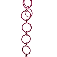 5' x 1.75'' Pink Sparkling Glitter Round Circle Chain Artificial Christmas Garland - Unlit