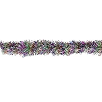 50' x 3'' Silver Tinsel Rainbow Artificial Christmas Garland - Unlit