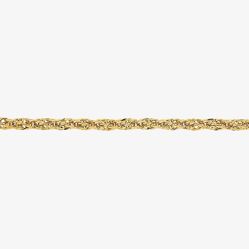 Unisex Adult 10K Gold 18 Inch Rope Chain Necklace
