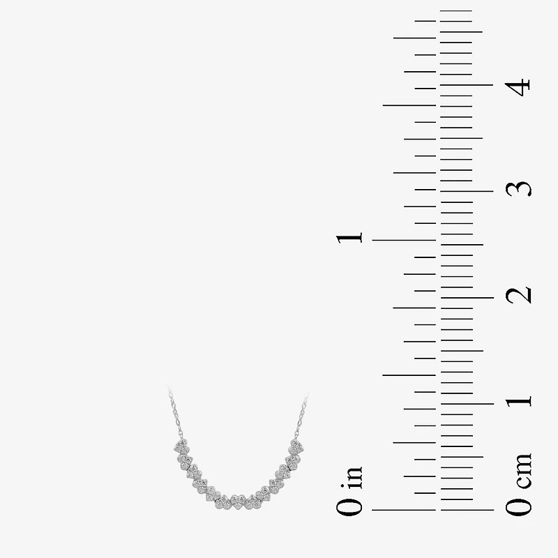 Womens 1/ CT. T.W. Lab Grown White Diamond Sterling Silver Inch Pendant Necklace