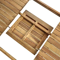 Arno 9-pc. Acacia Wood Outdoor Dining Set with Expandable Table