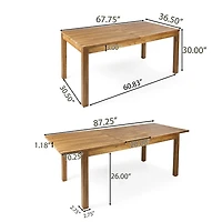 Arno 9-pc. Acacia Wood Outdoor Dining Set with Expandable Table