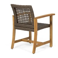 Arno 9-pc. Acacia Wood Outdoor Dining Set with Expandable Table