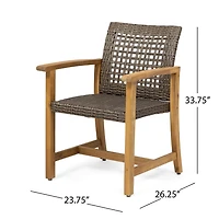 Arno 9-pc. Acacia Wood Outdoor Dining Set with Expandable Table