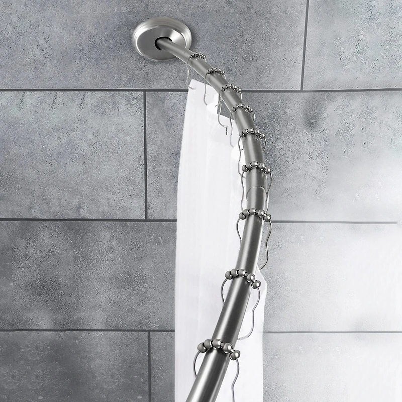 Maytex Mills Luminex Dual Mount Single Curved Shower Curtain Rod