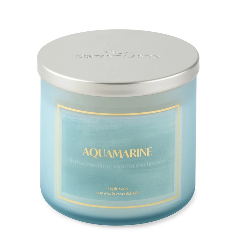 Distant Lands Aquamarine 3-Wick Scented Jar Candle