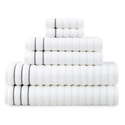 Home Expressions 6-pc. Ribbed Solid Bath Towel Set