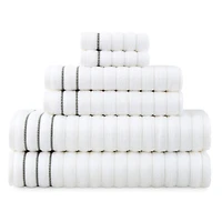 Home Expressions 6-pc. Ribbed Solid Bath Towel Set