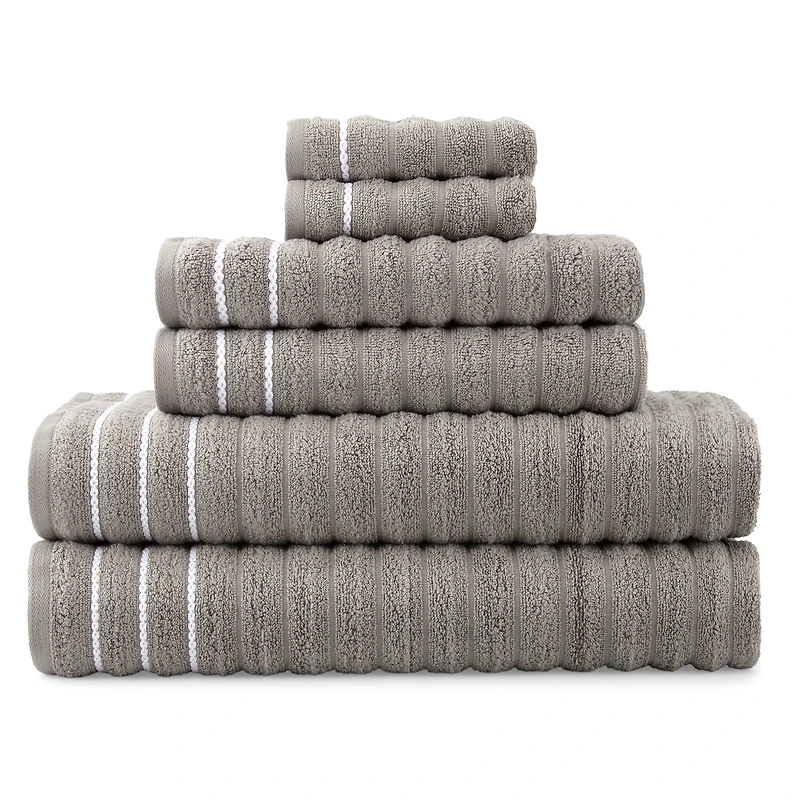 Home Expressions 6-pc. Ribbed Solid Bath Towel Set
