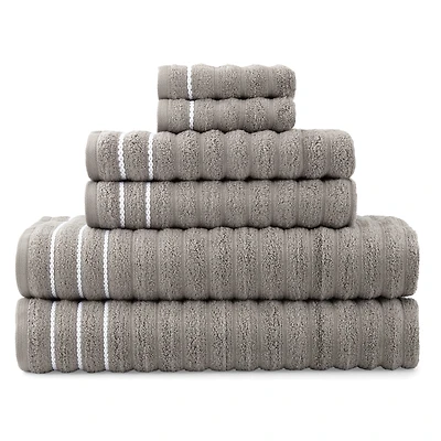 Home Expressions 6-pc. Ribbed Solid Bath Towel Set