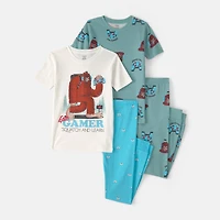 Carter's Little & Big Kid Boys Round Neck Short Sleeve 4-pc. Pajama Set