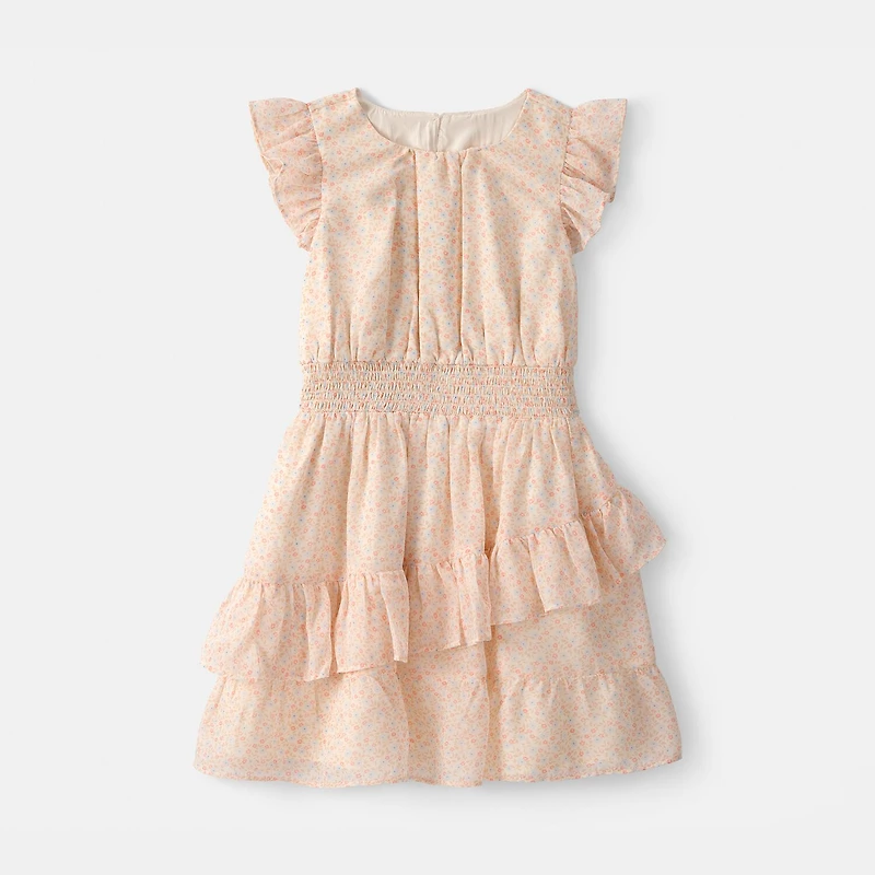 Carter's Little & Big Kid Girls Short Sleeve Flutter A-Line Dress