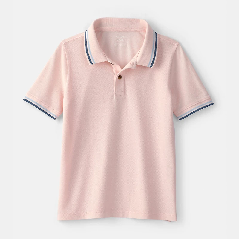 Carter's Little & Big Kid Boys Short Sleeve Regular Fit Polo Shirt
