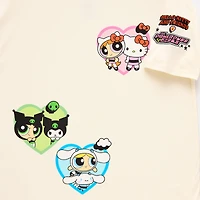 Hello Kitty® And Friends X The Powerpuff Girls™ Womens Juniors Crew Neck Short Sleeve Oversized Graphic T-Shirt