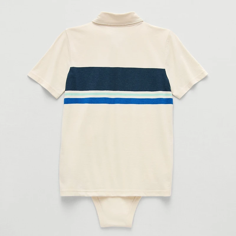 Thereabouts Little & Big Kid Boys Bodysuit Closure Easy-on + Easy-off Adaptive Short Sleeve