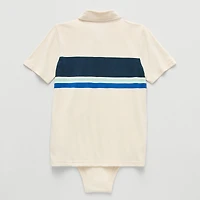 Thereabouts Little & Big Kid Boys Bodysuit Closure Easy-on + Easy-off Adaptive Short Sleeve