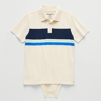 Thereabouts Little & Big Kid Boys Bodysuit Closure Easy-on + Easy-off Adaptive Short Sleeve