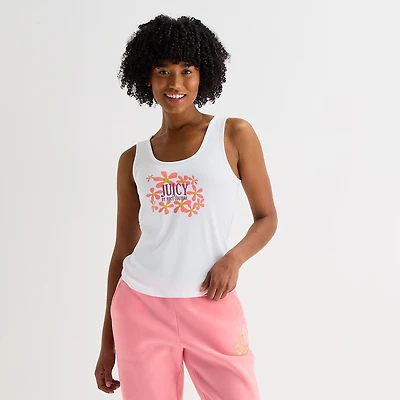 Juicy By Couture Womens Juniors Crew Neck Sleeveless Tank Top