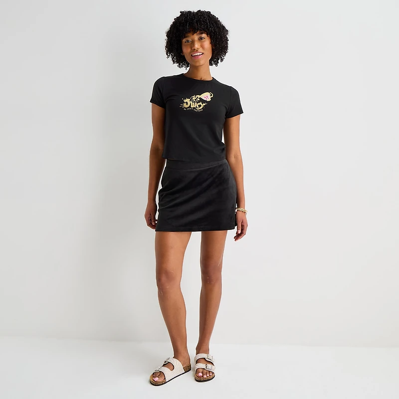 Juicy By Couture Womens Juniors Mid Rise Scooter Skirt