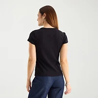 Liz Claiborne Womens Tall Crew Neck Short Sleeve T-Shirt