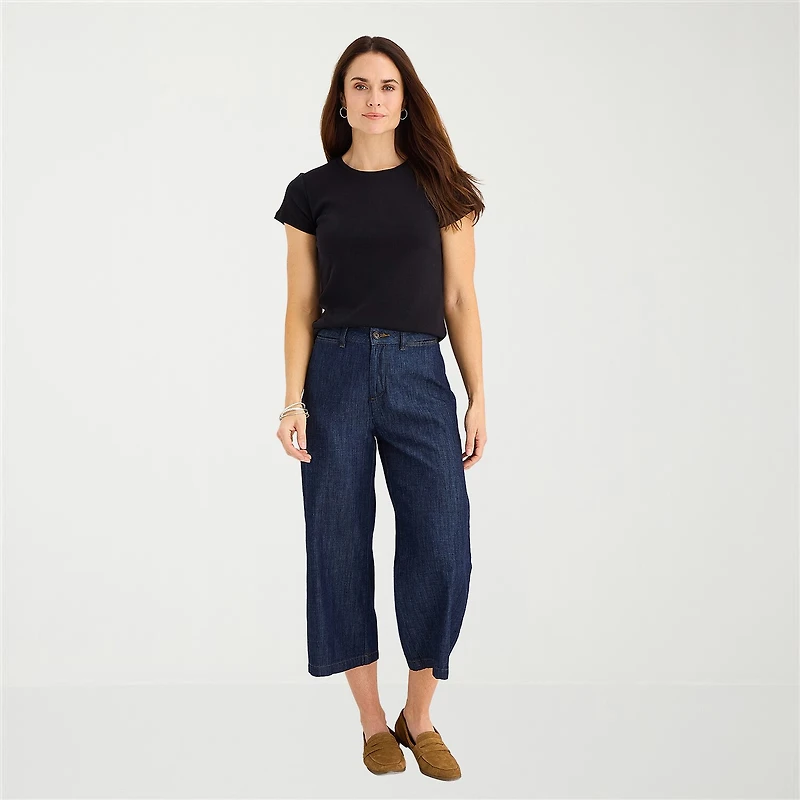 Liz Claiborne Womens Tall Crew Neck Short Sleeve T-Shirt