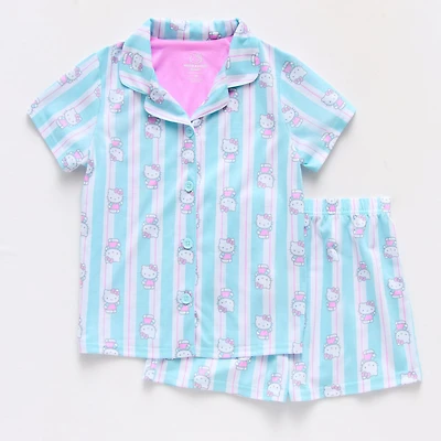 Little & Big Kid Girls Hello Kitty Crew Neck Short Sleeve 2-pc. Pajama Set