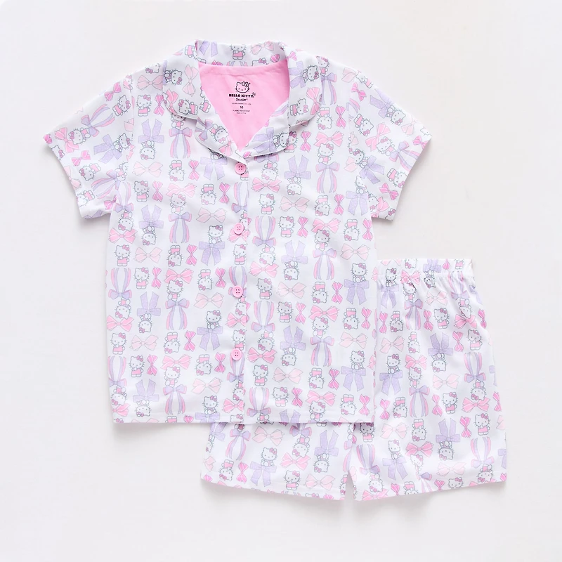 Little & Big Kid Girls Hello Kitty Short Sleeve 2-pc. Pajama Set