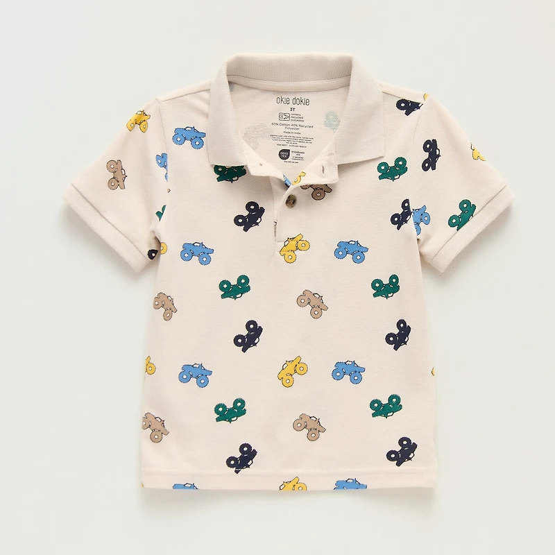 Okie Dokie Toddler & Little Boys Short Sleeve Regular Fit Polo Shirt