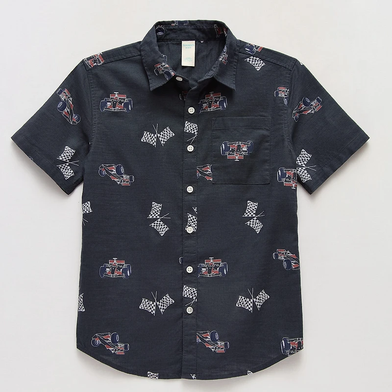 Thereabouts Little & Big Kid Boys Short Sleeve Regular Fit Button-Down Shirt