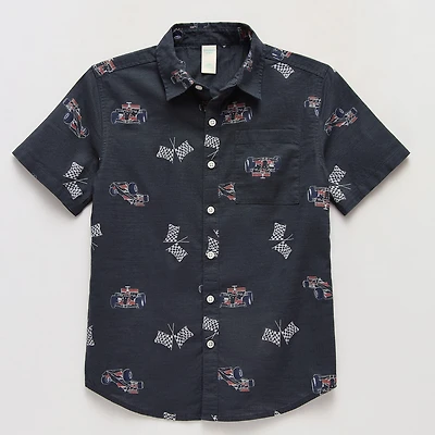 Thereabouts Little & Big Kid Boys Short Sleeve Regular Fit Button-Down Shirt