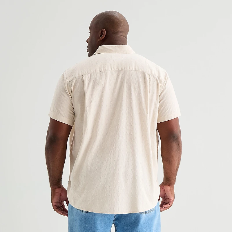 mutual weave Mens Short Sleeve Regular Fit Big and Tall Button-Down Shirt