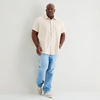 mutual weave Mens Short Sleeve Regular Fit Big and Tall Button-Down Shirt