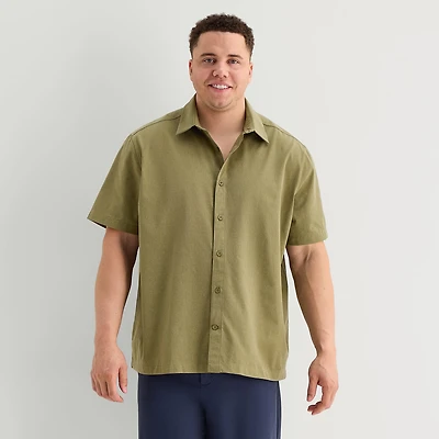 Stylus Mesh Mens Short Sleeve Big and Tall Camp Shirt