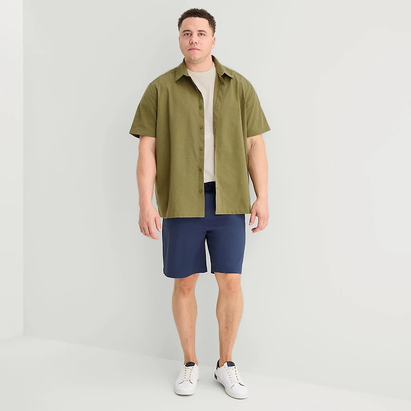 Stylus Mesh Mens Short Sleeve Big and Tall Camp Shirt