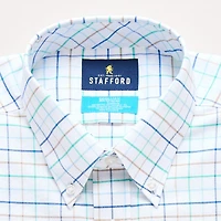 Stafford Coolmax All Season Ecomade Oxford Mens Slim Fit Stretch Fabric Wrinkle Free Long Sleeve Dress Shirt